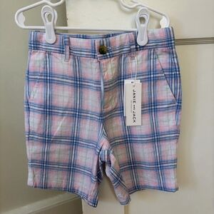 Janie and Jack Kids Plaid Shorts in Pink and Blue